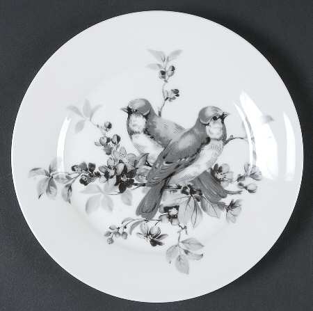 Black Pasadena Birds Salad Plate