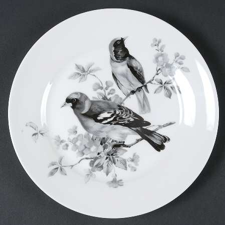 Black Pasadena Birds Salad Plate