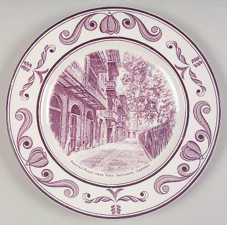 Scenes of Old New Orleans Mulberry Dinner Plate