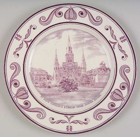 Scenes of Old New Orleans Mulberry by Crown Ducal