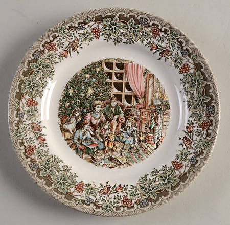 Victorian Christmas Multicolor Salad Plate