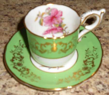 Endslock Green Flat Demitasse Cup & Saucer Set