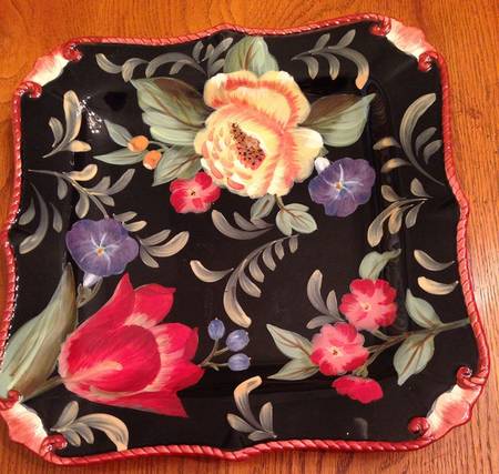 Black Tapestry 13" Square Serving Platter