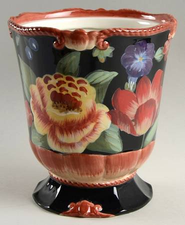 Black Tapestry Large Canister No Lid