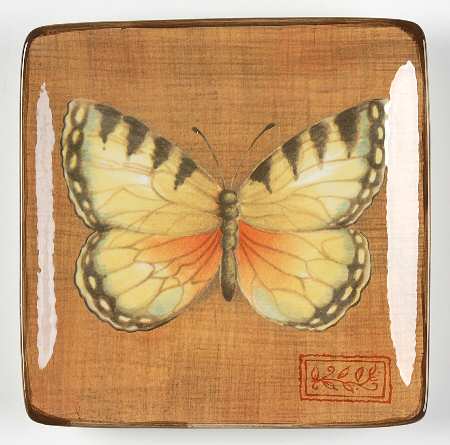 Golden Orchids Canape Plate