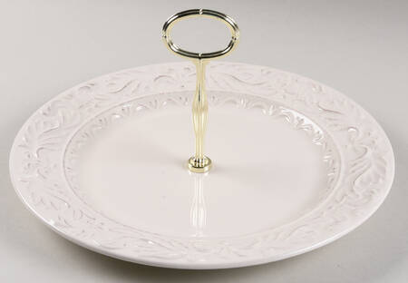 Firenze Ivory Round Serving Plate with Center Handle (Dp) Hc