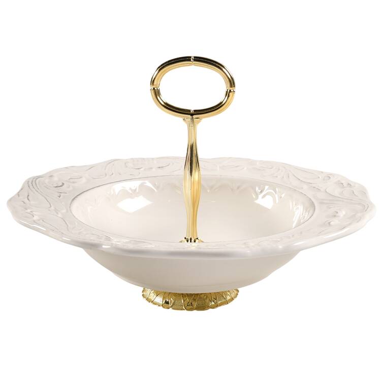 Firenze Ivory 6"-7" Handled Footed Nut Dish HC by Certified International