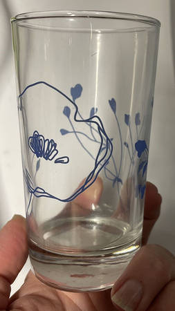 Indigo Bloom Glassware Flat Tumbler