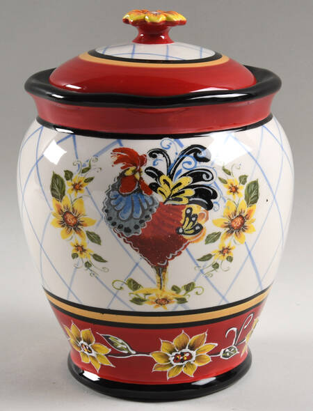 Chanticleer Rooster Medium Canister & Lid