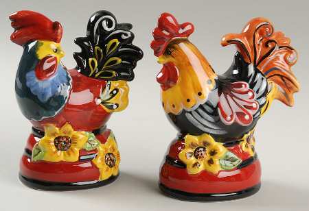 Chanticleer Rooster Figural Salt & Pepper Set