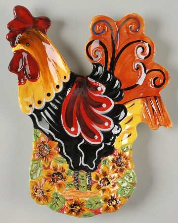 Chanticleer Rooster Figural Rooster Plate