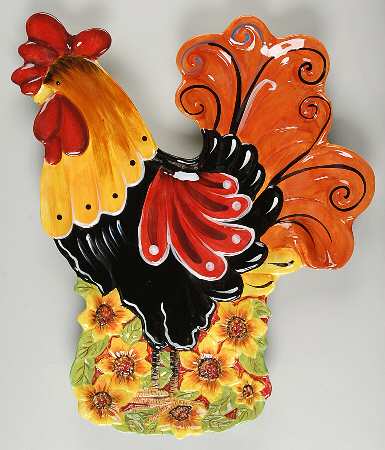 Chanticleer Rooster 18" Figural Platter