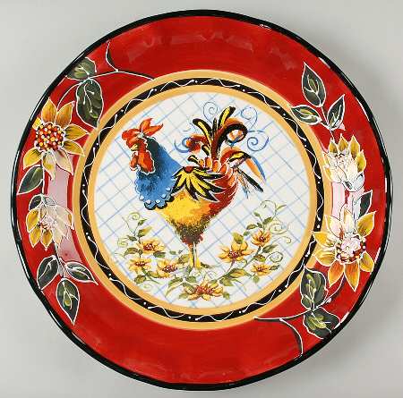 Chanticleer Rooster 16" Chop Plate (Round Platter)