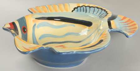 Blue Lagoon 12" Large Salad Serving Bowl