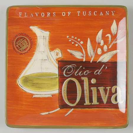 Cucina (Cheese, Wine, Olive Oil) Square Salad Plate