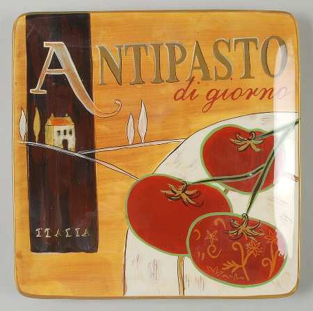 Cucina (Cheese, Wine, Olive Oil) Square Salad Plate