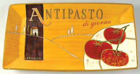 Cucina (Cheese, Wine, Olive Oil) 18" Rectangular Serving Platter