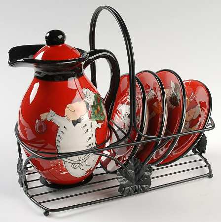 Viva la Pasta (7 Pc) Oil Set (Oil&Lid,4 Motif Dip & Metal Std)