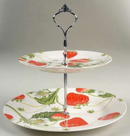 Berry Fields 2 Tiered Serving Tray (Dinner & Salad Plate)