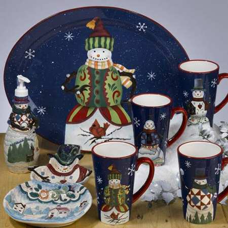 Snowy Friends 18" Oval Serving Platter
