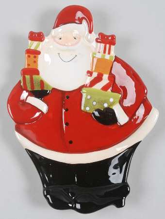 Celebrate Santa Figural Candy Plate