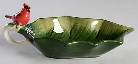 Holly Birds Open Candy Dish