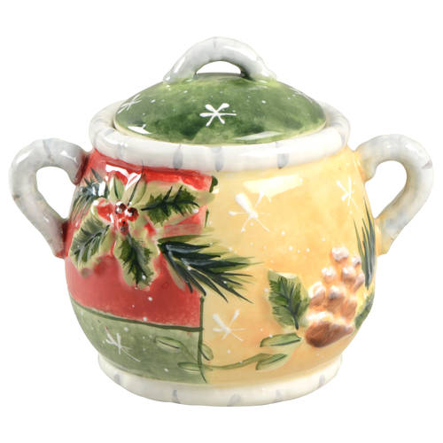 Holly Birds Sugar Bowl & Lid