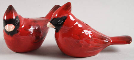 Holly Birds Figural Salt & Pepper Set