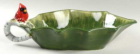 Holly Birds 12" Figural Serving Bowl
