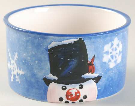 Top Hat Snowman (Blue) Dip Bowl (for Dip and Spreader)