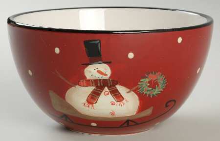 Sledding Snowman Individual Ice Cream Dish