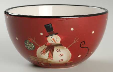 Sledding Snowman Individual Ice Cream Dish