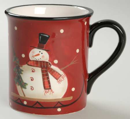 Sledding Snowman Mug