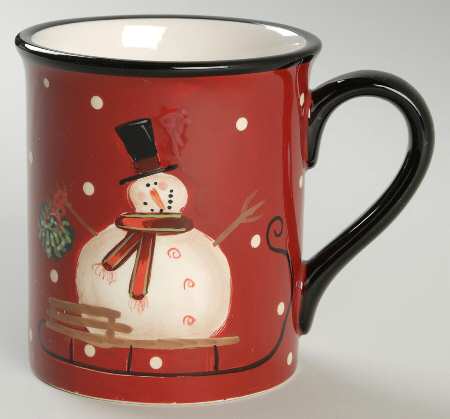 Sledding Snowman Mug