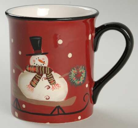 Sledding Snowman Mug