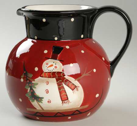 Sledding Snowman 88 Oz Pitcher