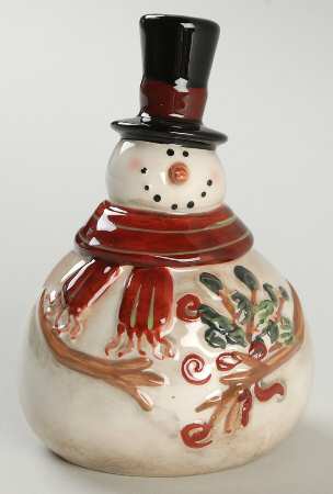 Sledding Snowman Figural Pepper Shaker