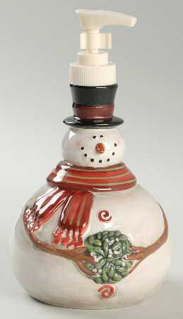 Sledding Snowman Figural Lotion Dispenser
