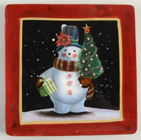 Snowball Snowman Salad Plate