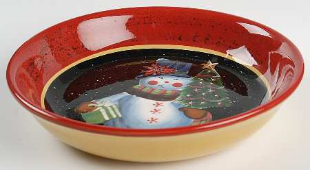 Snowball Snowman 9" Individual Pasta Bowl