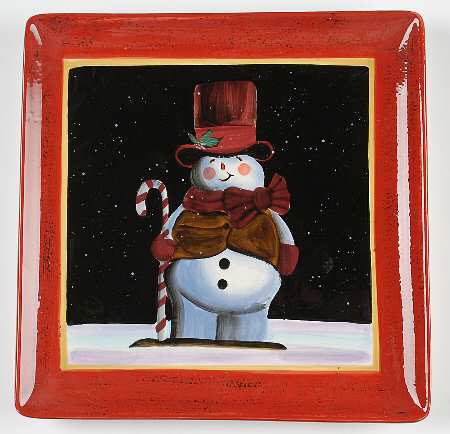 Snowball Snowman Dinner Plate