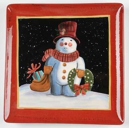 Snowball Snowman Dinner Plate