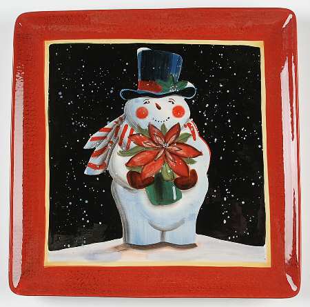 Snowball Snowman Dinner Plate