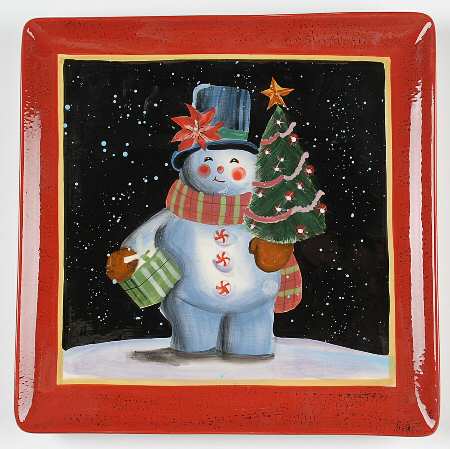 Snowball Snowman Dinner Plate