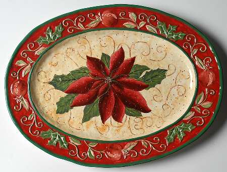 Tuscan Christmas 18" Oval Serving Platter