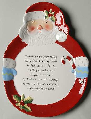Holiday Playmates (Santa) Figural Cookie Platter