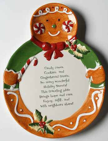 Holiday Playmates (Gingerbread Man) Figural Cookie Platter