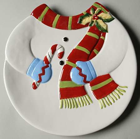 Holiday Playmates (Snowman) Dessert/Pie Plate