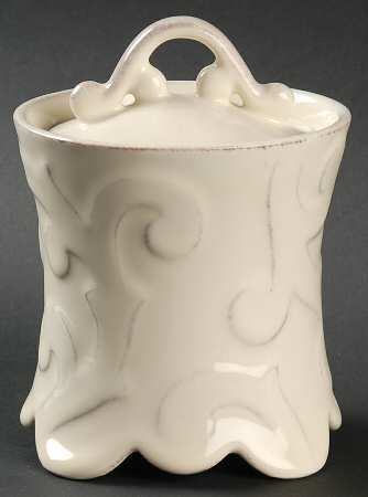 Arabesque Cream Sugar Bowl & Lid