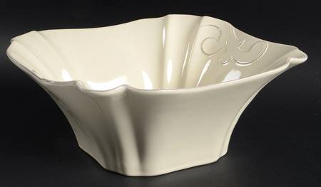 Arabesque Cream 10" Square Vegetable Bowl